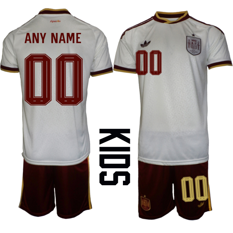 Youth Custom Spain away 2026 World Cup soccer jerseys b4443cf7